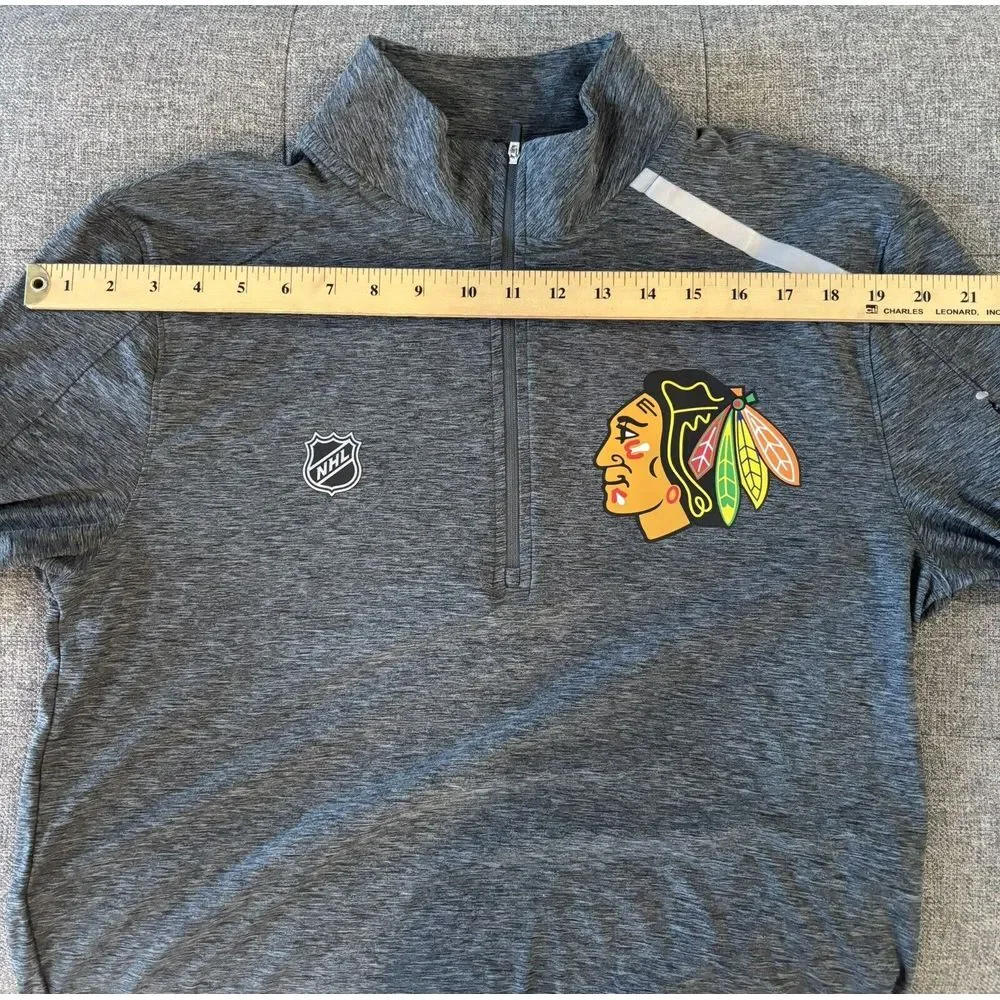 Chicago Blackhawks‎ Fanatics  PRO NHL  Quarter Zip Pullover Sweatshirt   Medium
